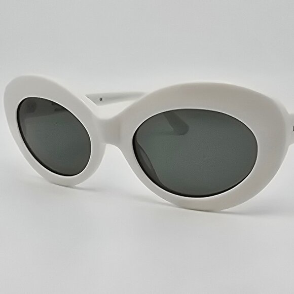 Raen Luxury Wig Ashtray Peroxide White Frame Green Lens Cat Eye Sunglasses 51mm main image 8